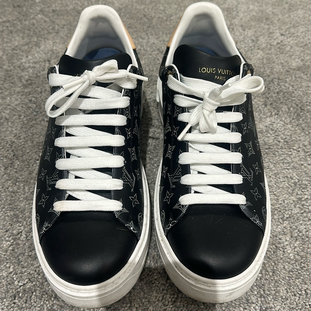 Louis Vuitton Black White Star Monogram Platform Sneakers